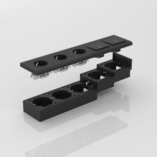 Коробка для накладного монтажа черный W8000008 фото 2 Коробка для накладного монтажа черный W8000008 фото 2