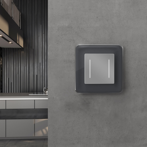 Рамка из стекла на 1 пост Elite графит W0012440 фото 4