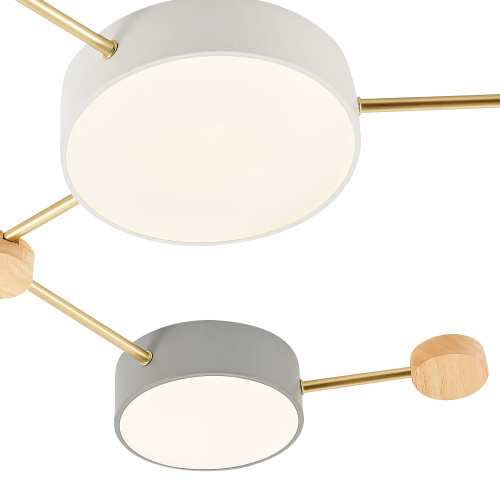 SLE600102-06 Светильник потолочный Золотистый, Светлое дерево/Белый, Серый LED 6*15W 4000K DOSSENA фото 4