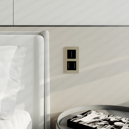 Умный сенсорный выключатель двухклавишный (черный) W4523008 фото 5