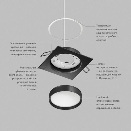 Встраиваемый светильник Denkirs RATIO | РАТИО DK-DH2001-BK фото 3 Встраиваемый светильник Denkirs RATIO | РАТИО DK-DH2001-BK фото 3