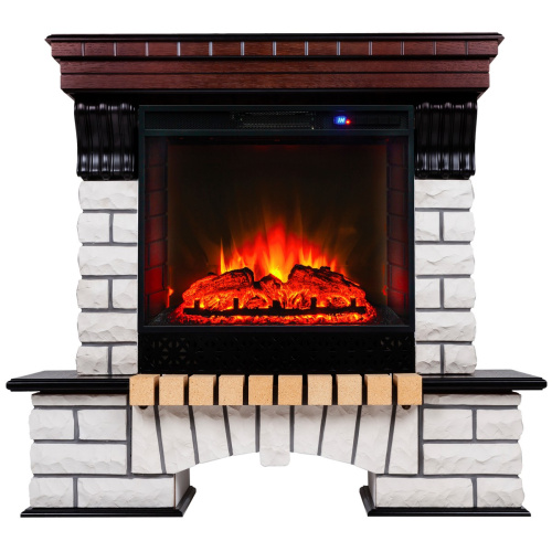 Каминокомплект COUNTRY/БРУКЛИН Античный дуб с очагом Электроочаг SPARTA 25.5