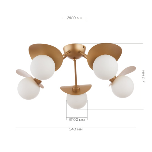 SLE220502-05 Светильник потолочный Золотистый/Белый G9 5*5W BOLZANO фото 2