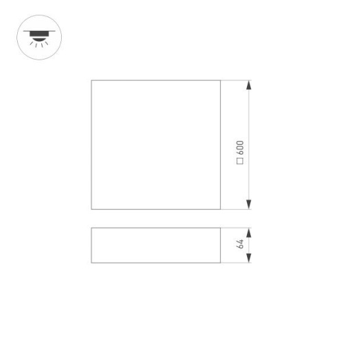 Потолочный светодиодный светильник Arlight SP-Quadro-S600x600-60W Warm3000 034804 фото 4