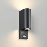 4390/2W HIGHTECH ODL23 000 черный/металл/пвх стойкий к УФ излучению Настенный светильник с датчиком движения IP44 LED GU10 14W MOTTO