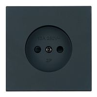 Розетка 1-местная с защитной шторкой (механизм), STEKKER, б/з, 250В, 16А, серия Мия, RST16-3109-05, черный бархат