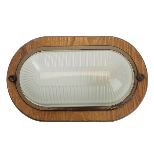 Светильник накладной IP54, 220V 60Вт Е27, дерево, орех, овал НБО 04-60-021 фото 5