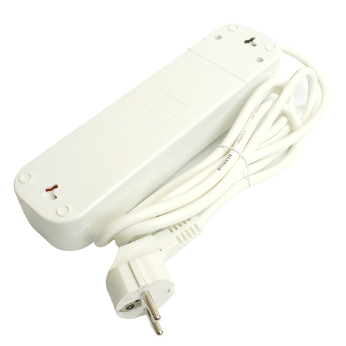 Удлинитель четырехместный с/з  с выключ. STEKKER HM07-41-02 3x1мм2, 2м, серия Home (У16А-003), белый фото 7