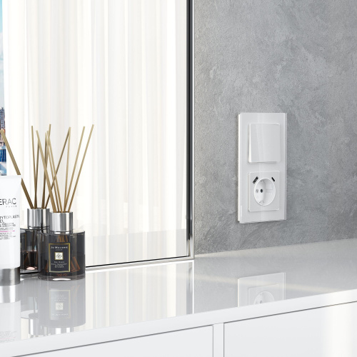 Клавиша для выключателя перекрестного (белый акрил) W1119041 фото 3 Клавиша для выключателя перекрестного (белый акрил) W1119041 фото 3