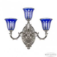 Бра бронзовые с хрусталём 7214B12/2+1/210 Ni P2 U Clear-Blue/H-1H