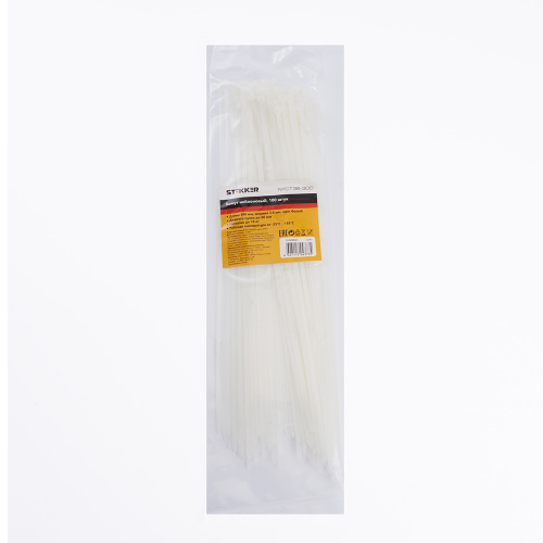 Хомут нейлоновый STEKKER NYCT36-300 3,6x300 мм, d пучка max 80 мм, нагрузка 18 кг, белый, упаковка 100 шт фото 3