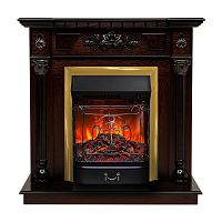 Электрокамин RealFlame Dacota AO античный дуб с очагом Majestic Lux Brass