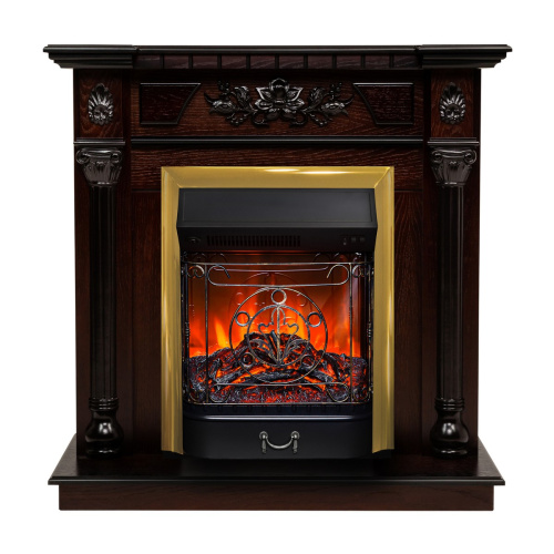 Электрокамин RealFlame Dacota AO античный дуб с очагом Majestic Lux Brass Электрокамин RealFlame Dacota AO античный дуб с очагом Majestic Lux Brass