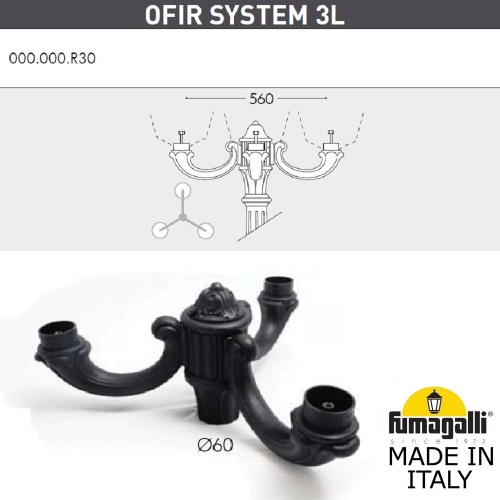 Fumagalli Садово-парковый фонарь FUMAGALLI RICU/OFIR/RUT 3L E26.157.R30.AXE27 фото 6 Fumagalli Садово-парковый фонарь FUMAGALLI RICU/OFIR/RUT 3L E26.157.R30.AXE27 фото 6