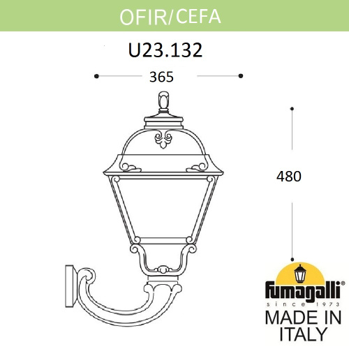 Fumagalli Светильник уличный настенный FUMAGALLI OFIR/CEFA U23.132.000.WYE27 фото 2 Fumagalli Светильник уличный настенный FUMAGALLI OFIR/CEFA U23.132.000.WYE27 фото 2