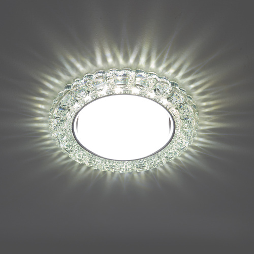 Светильник встраиваемый с белой LED подсветкой Feron CD4045 потолочный GX53 без лампы, прозрачный, хром фото 6 Светильник встраиваемый с белой LED подсветкой Feron CD4045 потолочный GX53 без лампы, прозрачный, хром фото 6