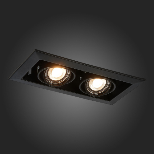 ST250.448.02 Св-к встр. Черный GU10 2*50W  L245xW126xH70 220V Без ламп Встраиваемые светильники фото 3
