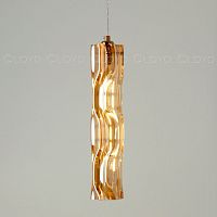 Подвесной светильник Cloyd ICEBERG-A P1 / Ø8 см - латунь - янтарное стекло (арт.11642)