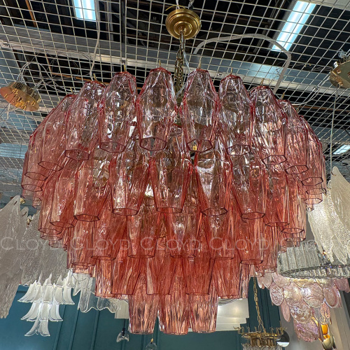 Люстра Cloyd CALCUTTA C6 / Ø60 см - латунь - розов.стекло (арт.11684) фото 3 Люстра Cloyd CALCUTTA C6 / Ø60 см - латунь - розов.стекло (арт.11684) фото 3