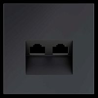 Накладка для розетки компьютерной двойной RJ45+RJ45 кат.6, S70 (графит) Voltum VLS001407