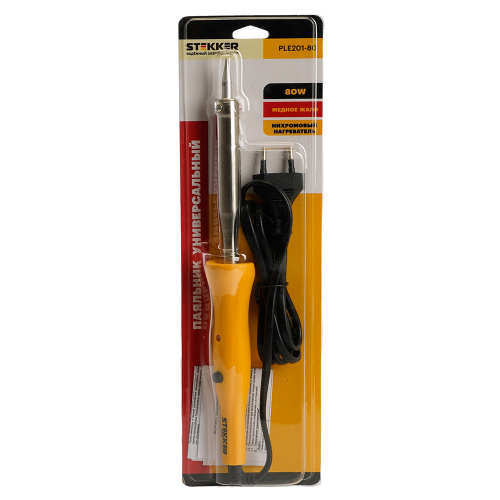 PLE201- 80 Паяльник 80W с кнопкой вкл., нихромовый нагреватель, долговечное жало, 230В фото 8