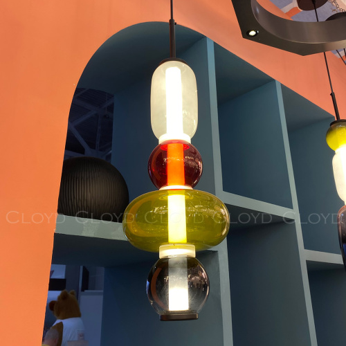 Подвесной светильник Cloyd SUPERNOVA-A P1 / выс. 55 см - 4 яруса - черный - красн. стекло (арт.11404) фото 4