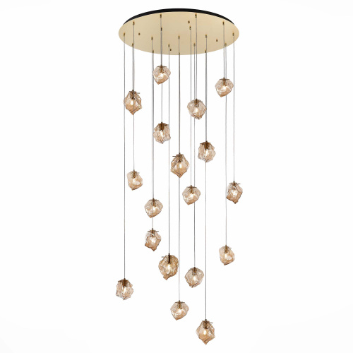 SL1175.303.18 Светильник подвесной ST-Luce Латунь/Янтарный E14 18*40W PORTICI фото 4