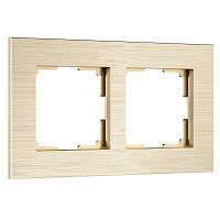 Рамка из металла на 2 поста АluMax шампань алюминий W0023511