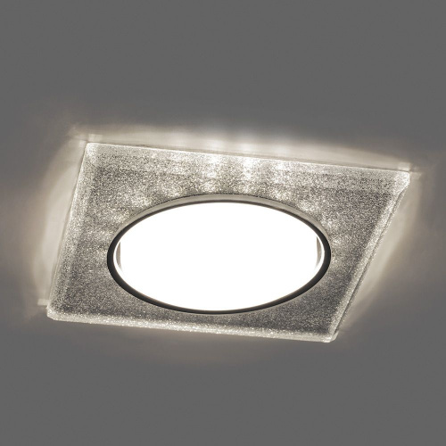 Светильник встраиваемый с белой LED подсветкой Feron CD4040 потолочный GX53 без лампы, серебро, хром фото 2 Светильник встраиваемый с белой LED подсветкой Feron CD4040 потолочный GX53 без лампы, серебро, хром фото 2