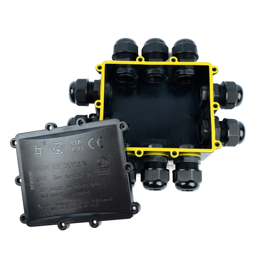 Распределительная коробка STEKKER LD554, количество вводов: 10, поликарбонат, нейлон, цвет черный, размер 183.1*163,1*59,4мм. фото 7