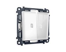 Комплект механизма 2-кл проходного выключателя AMBRELLA VOLT с подсветкой 5600K ALFA Белый глянец QUANT (AP1040, VM120, G25W) MA104035