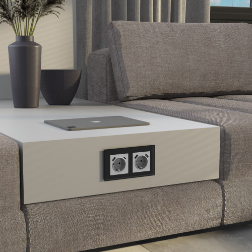 Рамка из стекла на 2 поста Senso черный soft-touch W0023108 фото 5 Рамка из стекла на 2 поста Senso черный soft-touch W0023108 фото 5