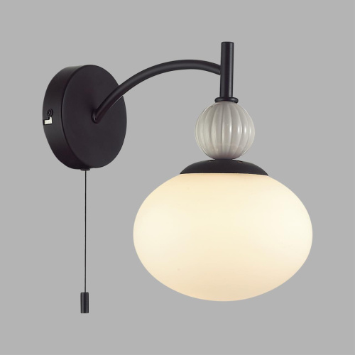 8273/1W NEOCLASSI LN26 041 черный/серый/белый, металл/керамика/стекло Бра Е14 1*40W 220V GLORIYA фото 3 8273/1W NEOCLASSI LN26 041 черный/серый/белый, металл/керамика/стекло Бра Е14 1*40W 220V GLORIYA фото 3