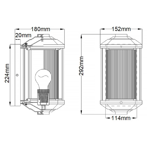 Настенный фонарь Hinkley, Арт. QN-CASTELLE-S-BLK фото 6