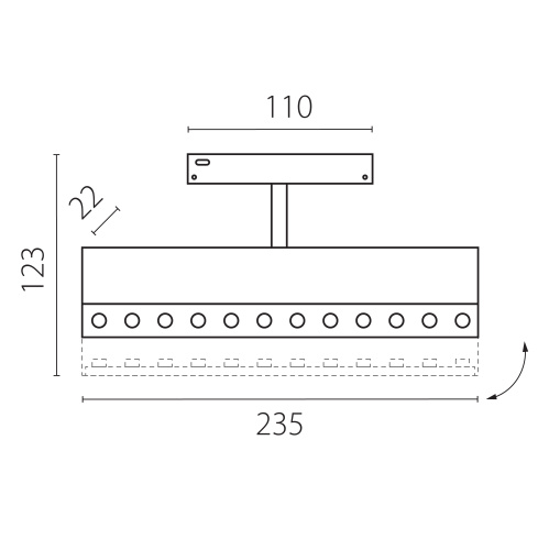259037 Светильник 48V поворотный д/трека UNO LED 12W 800LM 24G ЧЕРНЫЙ МАТОВЫЙ 3000K фото 7