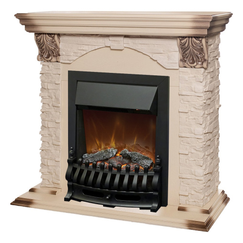 Каминокомплект DUBLIN LUX/ДУБЛИН ЛЮКС Бежевый дуб с серой патиной с очагом Электроочаг FOBOS ЛАЙТ/ФОБОС ЛАЙТ фото 2