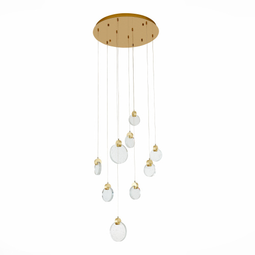 SL6104.203.09 Светильник подвесной ST-Luce Золотистый/Прозрачный,С пузырьками воздуха LED 9*3W 3000K MONTECELIO фото 4