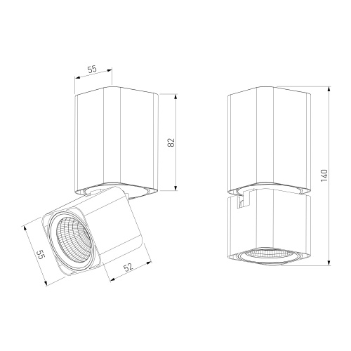 Светильник потолочный поворотный светодиодный Cubus 10W 4000K белый 25043/LED фото 4