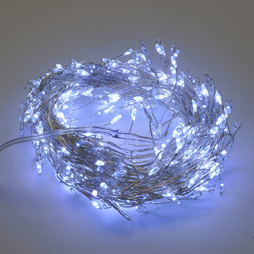 Светодиодная гирлянда Кластер (на проволоке) Feron CL584 линейная 12м 5000К, c питанием от сети 230V, прозрачный шнур фото 5