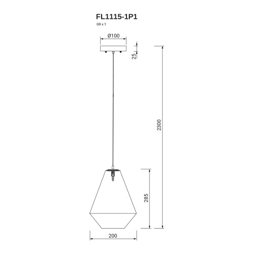 Подвесной светильник Enigma FL1115-1P1 фото 2 Подвесной светильник Enigma FL1115-1P1 фото 2