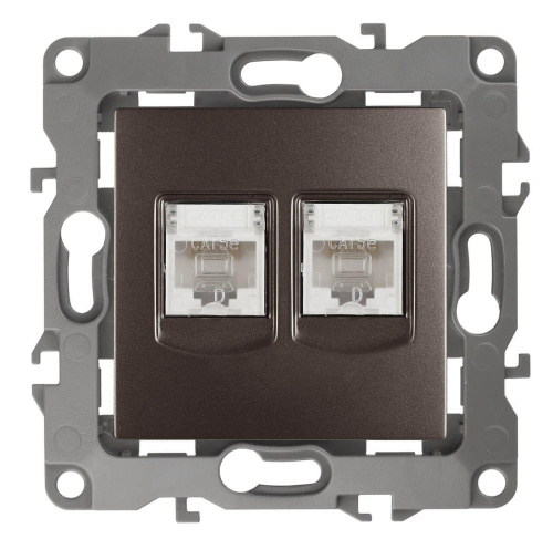 Розетка информационная 2XRJ45 ЭРА 12 12-3108-13 Б0019355 Розетка информационная 2XRJ45 ЭРА 12 12-3108-13 Б0019355