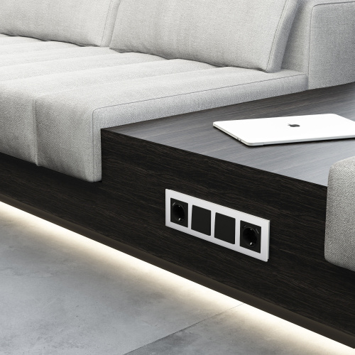 Рамка из стекла на 4 поста Senso белый soft-touch W0043101 фото 3