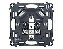 Механизм электрической розетки 2USB С+C 20W (быстрая зарядка) AMBRELLA VOLT VM VM165