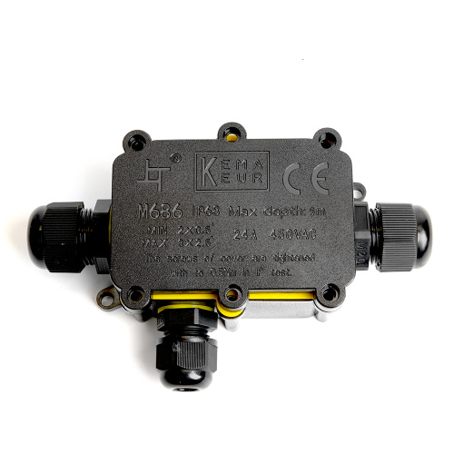 Коробка распределительная STEKKER  LD523 водонепроницаемая на 3 выхода, 450V, 140х78х36, черный фото 3