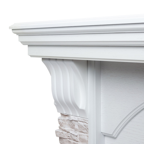 Каминокомплект ATHENA CORNER/АТЛАНТА УГЛ. GR Белый с очагом Электроочаг SPARTA 25.5 фото 8