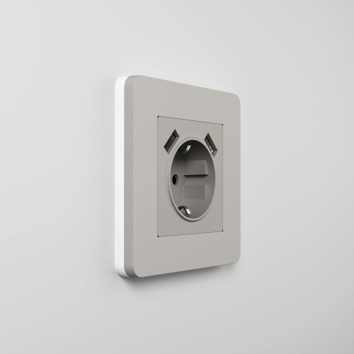 Рамка из поликарбоната на 1 пост Split дымчатый/белый, soft-touch W0013067 фото 2 Рамка из поликарбоната на 1 пост Split дымчатый/белый, soft-touch W0013067 фото 2