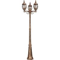 Светильник садово-парковый Feron 8115/PL8115 столб 3*100W E27 230V, черное золото