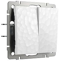 Выключатель двухклавишный (Hammer белый) W1220001