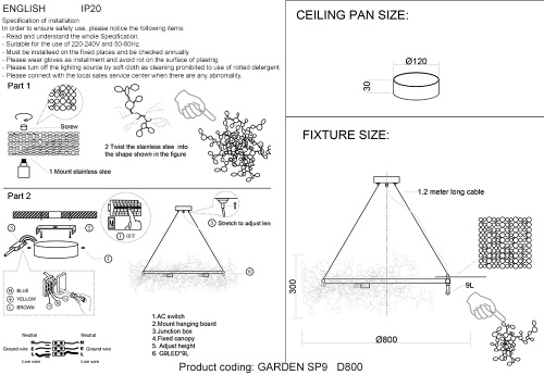 Crystal Lux Люстра Crystal Lux GARDEN SP9 D800 GOLD фото 2