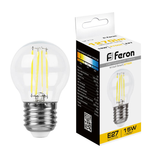 Лампа светодиодная Feron LB-515 Шарик E27 15W 230V 2700K Лампа светодиодная Feron LB-515 Шарик E27 15W 230V 2700K